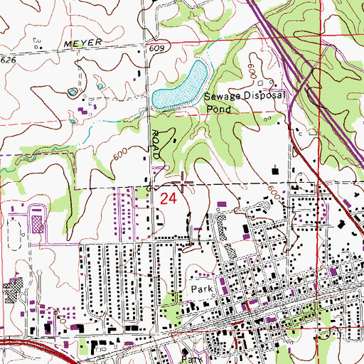 Topographic Map of Progress Creek, MO
