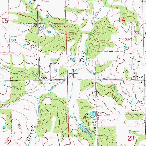 Topographic Map of Wilderness Creek, MO