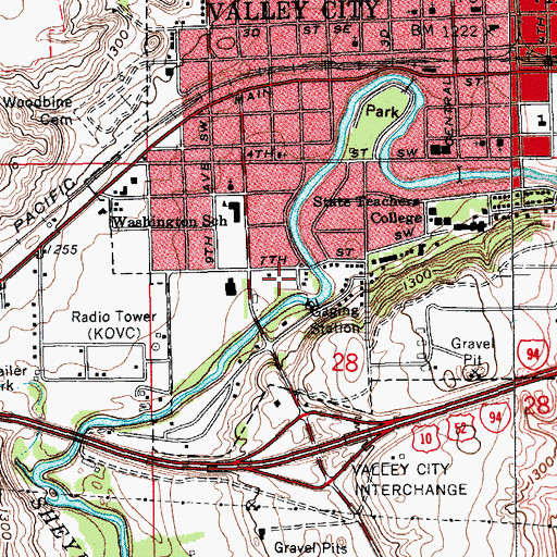 Topographic Map of Viking Court Married Housing, ND