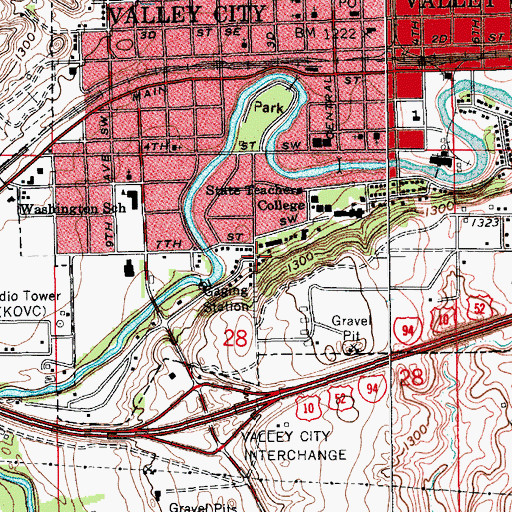 Topographic Map of Snoeyenbos Residence Hall, ND