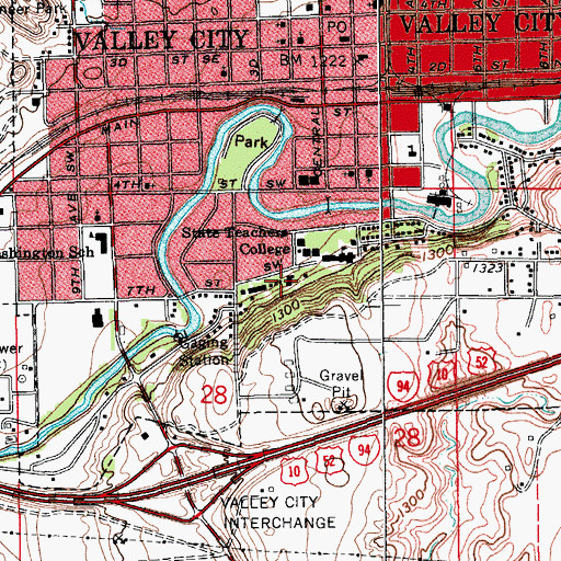 Topographic Map of Mythaler Residence Hall, ND