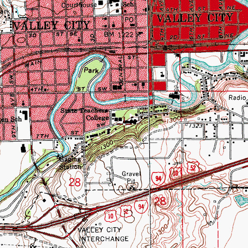 Topographic Map of Plant Service Building, ND