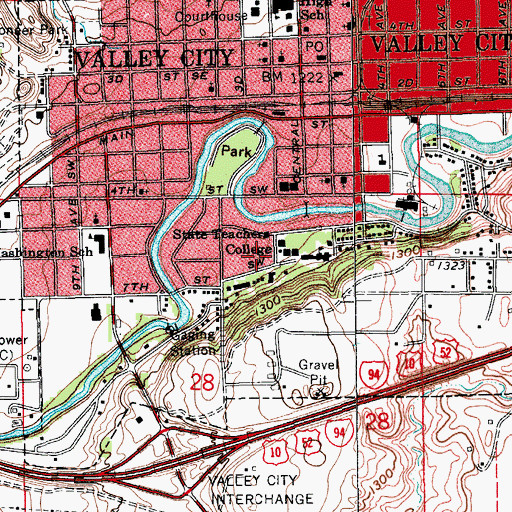 Topographic Map of Memorial Student Center, ND