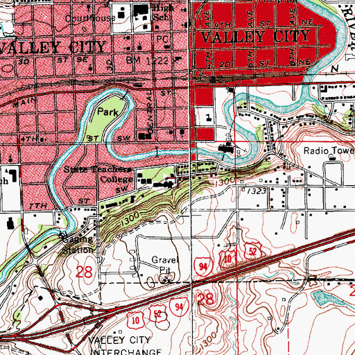Topographic Map of Ceramics Building, ND