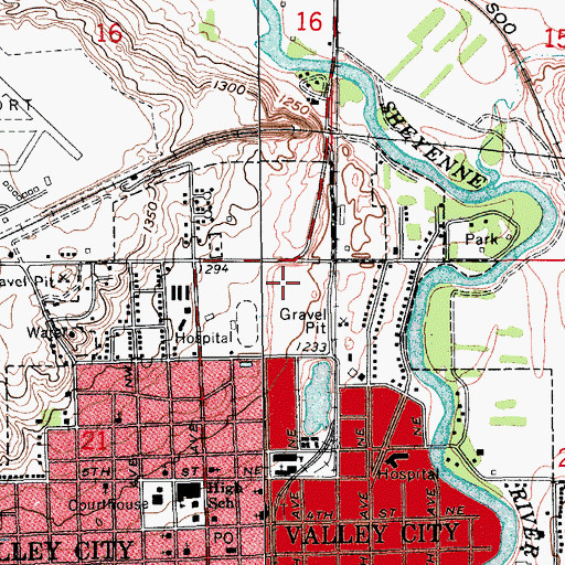 Topographic Map of Charlie Brown Field, ND