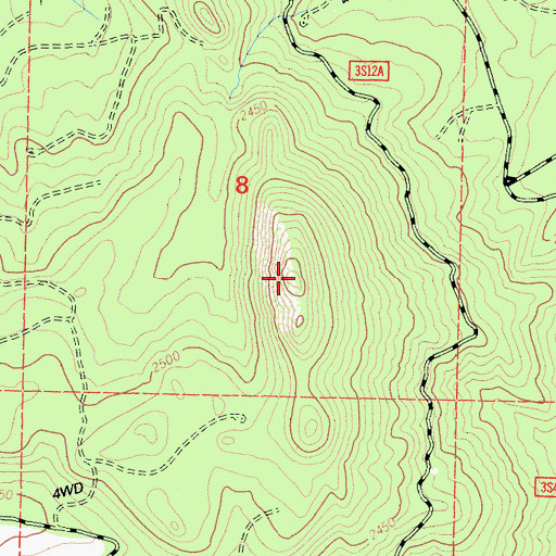 Topographic Map of Gilbert Peak, CA