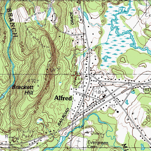 Topographic Map of Alfred Census Designated Place, ME
