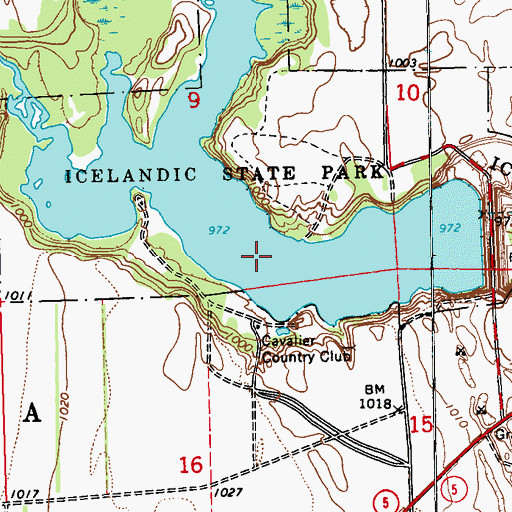 Topographic Map of Lake Renwick, ND