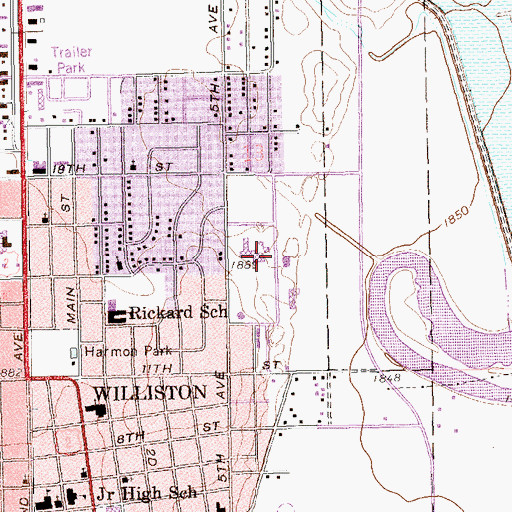 Topographic Map of Thomas Witt Leach Health Science and Sports Complex, ND