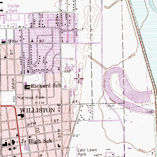 Topographic Map of Dickson Hall, ND