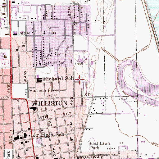 Topographic Map of Abramson Hall, ND