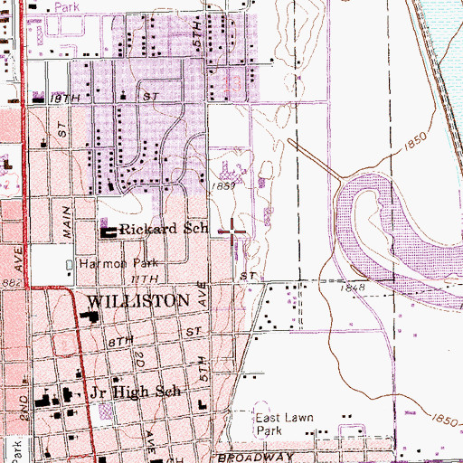 Topographic Map of Manger Hall, ND