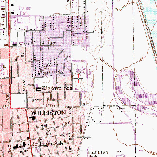Topographic Map of Frontier Hall, ND