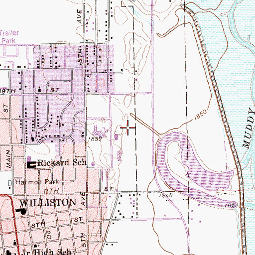 Topographic Map of Western Star Career and Technology Center, ND