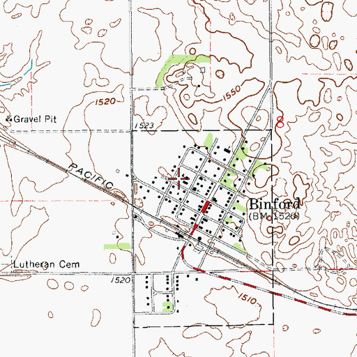 Topographic Map of Midkota Elementary School, ND
