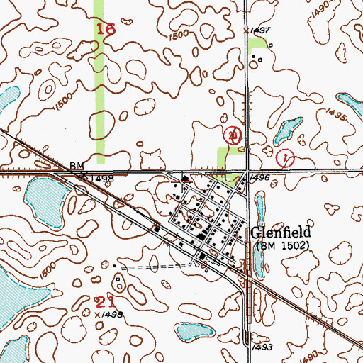 Topographic Map of Midkota High School, ND