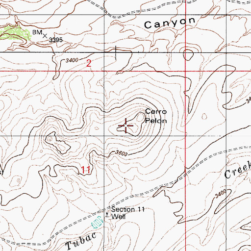 Topographic Map of Cerro Pelon, AZ