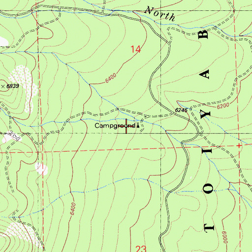 Topographic Map of Hunting Camp Number Four, CA