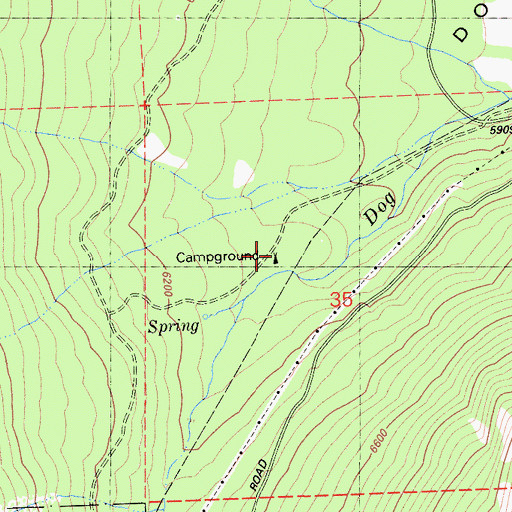 Topographic Map of Hunting Camp Number Two, CA