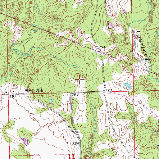 Topographic Map of Norton Cemetery, OK