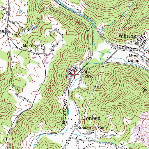 Topographic Map of Battleship, WV