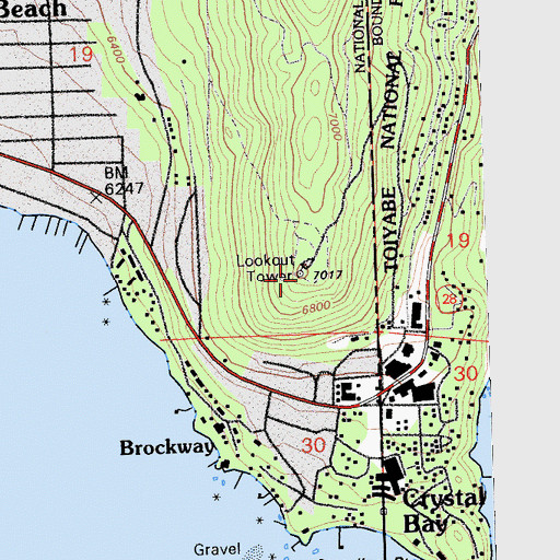 Topographic Map of Stateline Lookout, CA