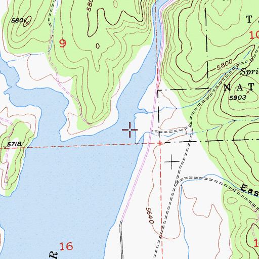 Topographic Map of Boca Rest Campground, CA