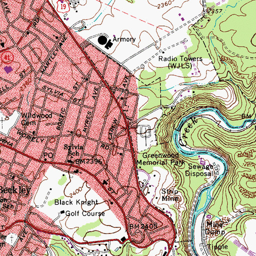 Topographic Map of Sylvia (historical), WV