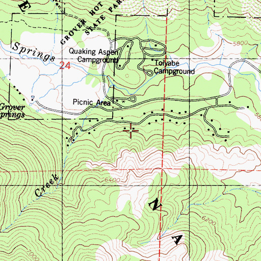 Topographic Map of Shay Creek Summer Home Area, CA