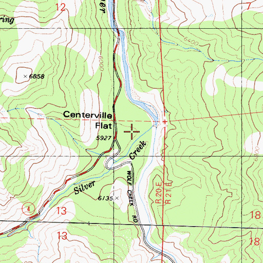 Topographic Map of Centerville Flat Campground, CA