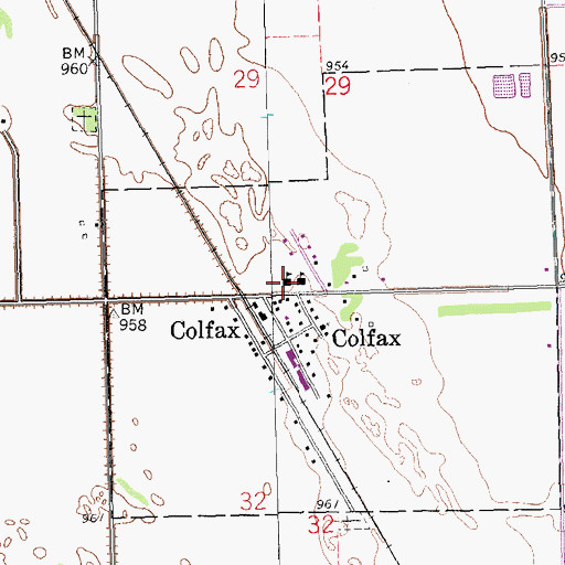 Topographic Map of Richland Junior-Senior High School, ND