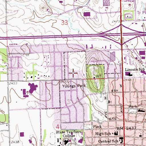 Topographic Map of Dickinson Trinity High School, ND