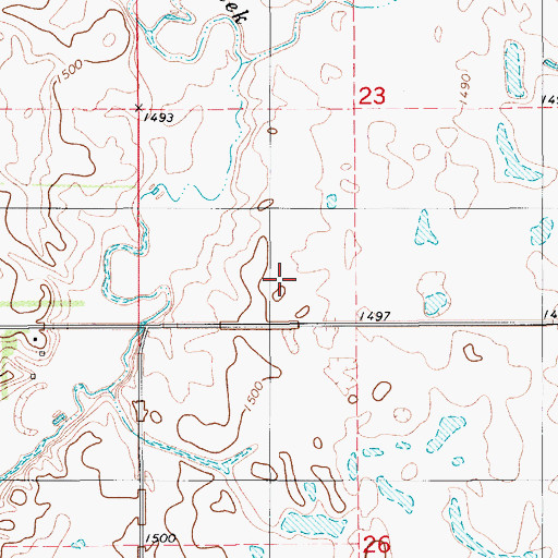 Topographic Map of Willow Bank Colony School, ND