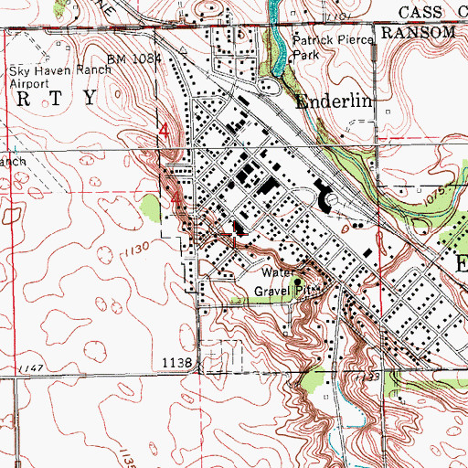 Topographic Map of Enderlin Area Public School, ND