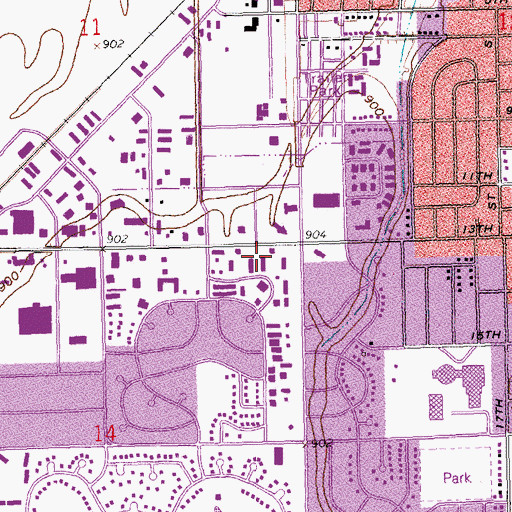 Topographic Map of Centennial Elementary School, ND