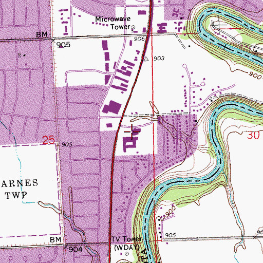 Topographic Map of Eagles Education Center, ND