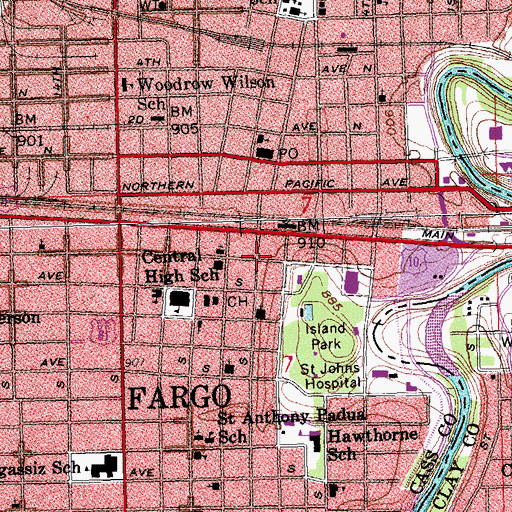 Topographic Map of Academy for Children, ND
