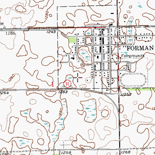 Topographic Map of Sargent Central Public School, ND