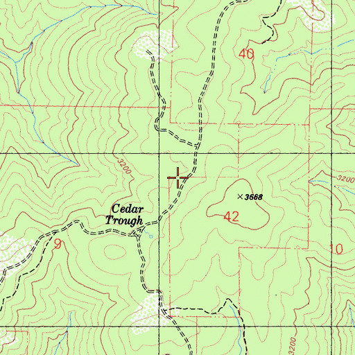 Topographic Map of Cedar Trough Camp, CA