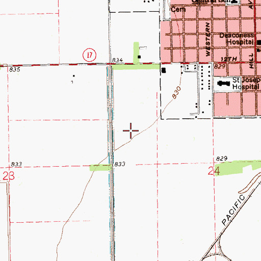 Topographic Map of Century Elementary School, ND