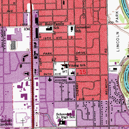 Topographic Map of Viking Elementary School, ND