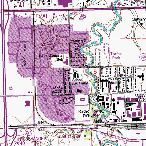 Topographic Map of Community Alternative High School, ND