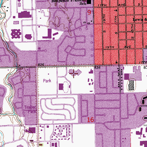 Topographic Map of Red River High School, ND