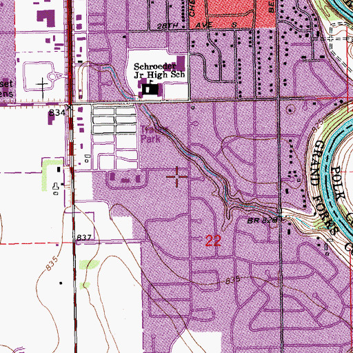 Topographic Map of Prairie Voyager Adventist School, ND