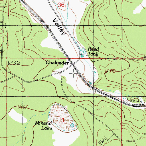 Topographic Map of Chalender, AZ