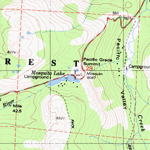 Topographic Map of Pacific Grade Summit, CA