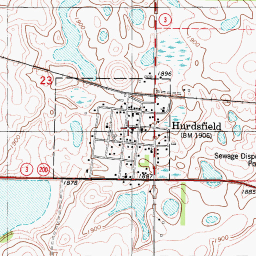Topographic Map of Pleasant Valley Elementary School (historical), ND