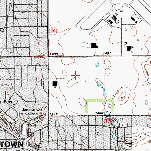 Topographic Map of Jamestown High School, ND