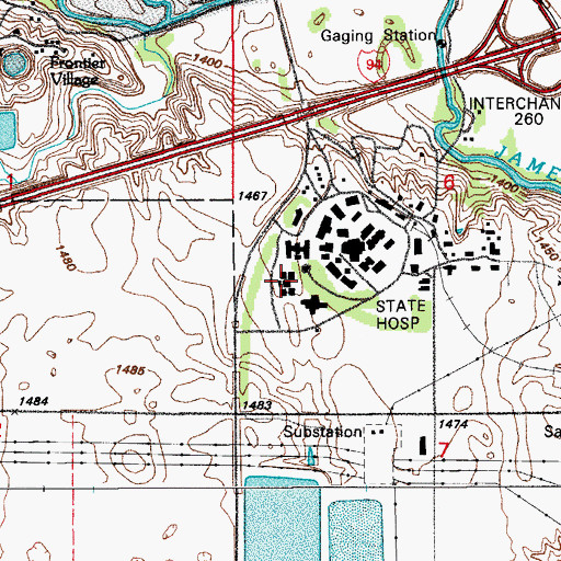 Topographic Map of Adolescent and Child Treatment Center, ND