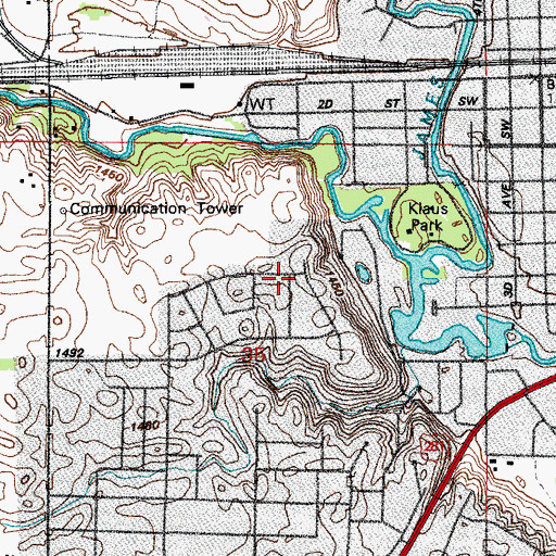 Topographic Map of Victory Christian School, ND